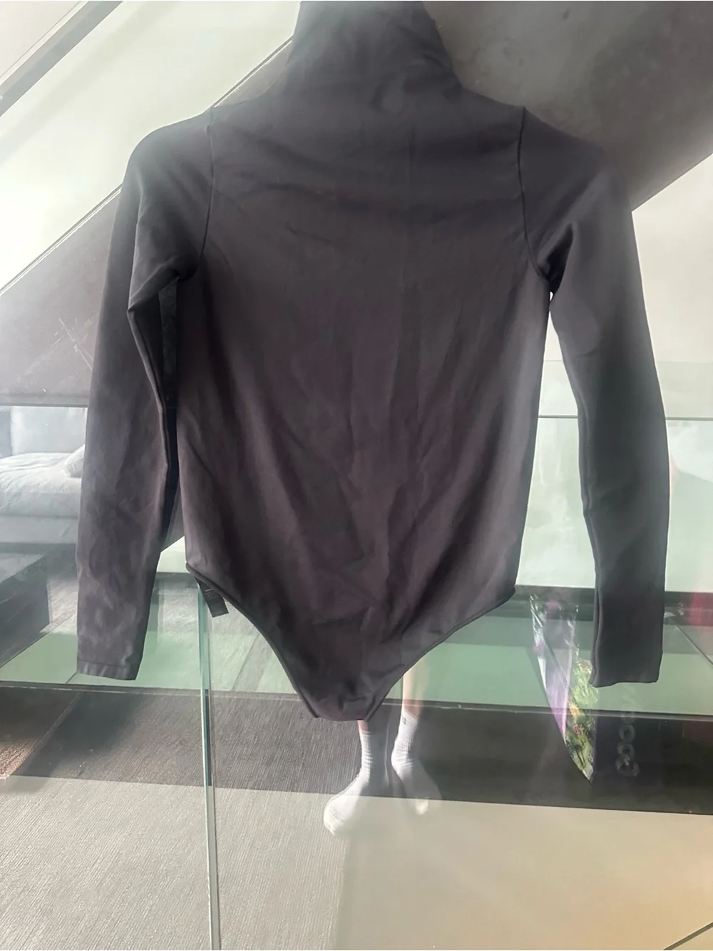 SKIMS Black Long-Sleeve Turtleneck Bodysuit